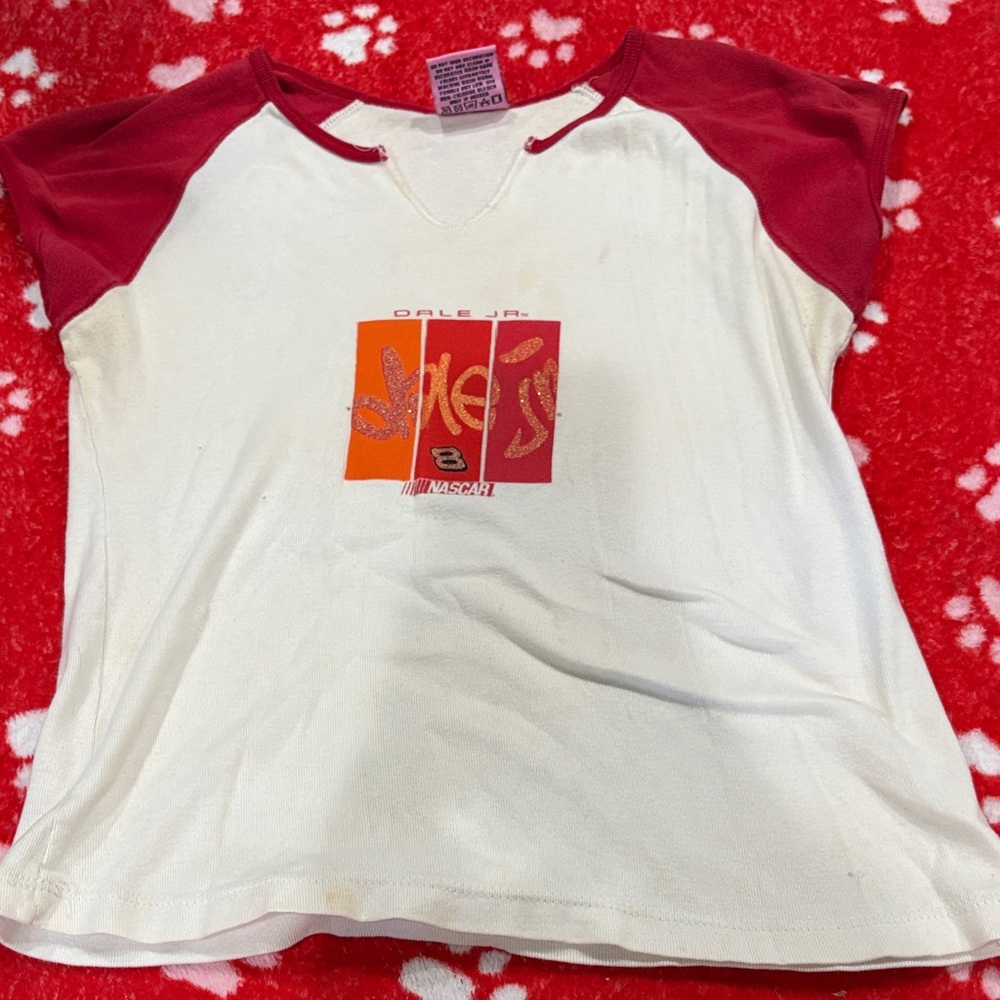 Kids Red and White NASCAR Tee